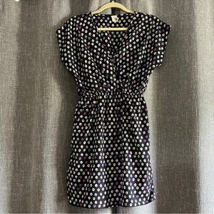 Francesca’s Collection “Sheepish” Navy Capped Sleeve Faux Wrap Dress - Medium